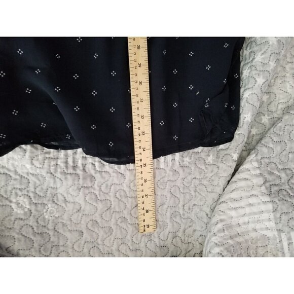 ALFRED  SUNG  Sheer Sleeves Small dot patterned pleated top waist tie dress XS - Picture 10 of 10